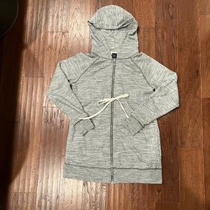GAP Gray Marled Maternity Zip-up Hoodie